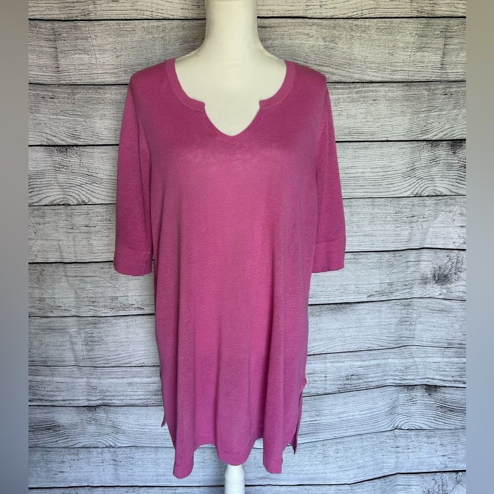 J. Jill linen blend pink purple tunic top size XL